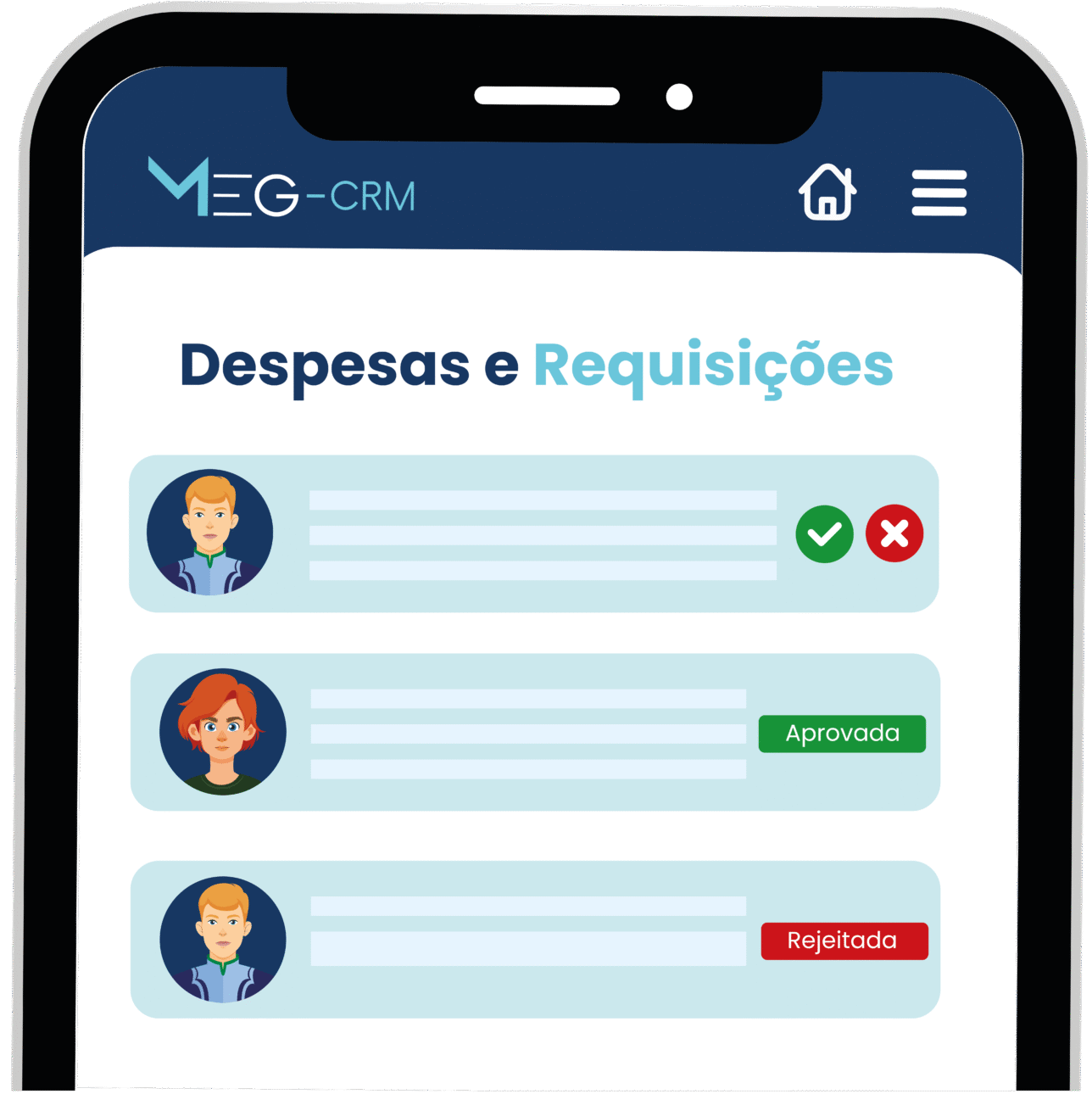 Funcionalidade de aprovação de despesas do Meg-CRM